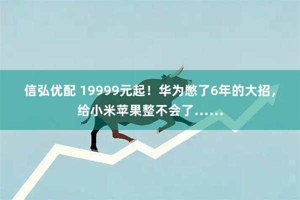 信弘优配 19999元起！华为憋了6年的大招，给小米苹果整不会了……