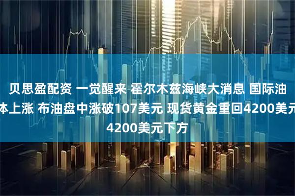 贝思盈配资 一觉醒来 霍尔木兹海峡大消息 国际油价集体上涨 布油盘中涨破107美元 现货黄金重回4200美元下方