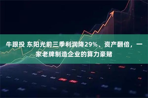 牛跟投 东阳光前三季利润降29%、资产翻倍，一家老牌制造企业的算力豪赌